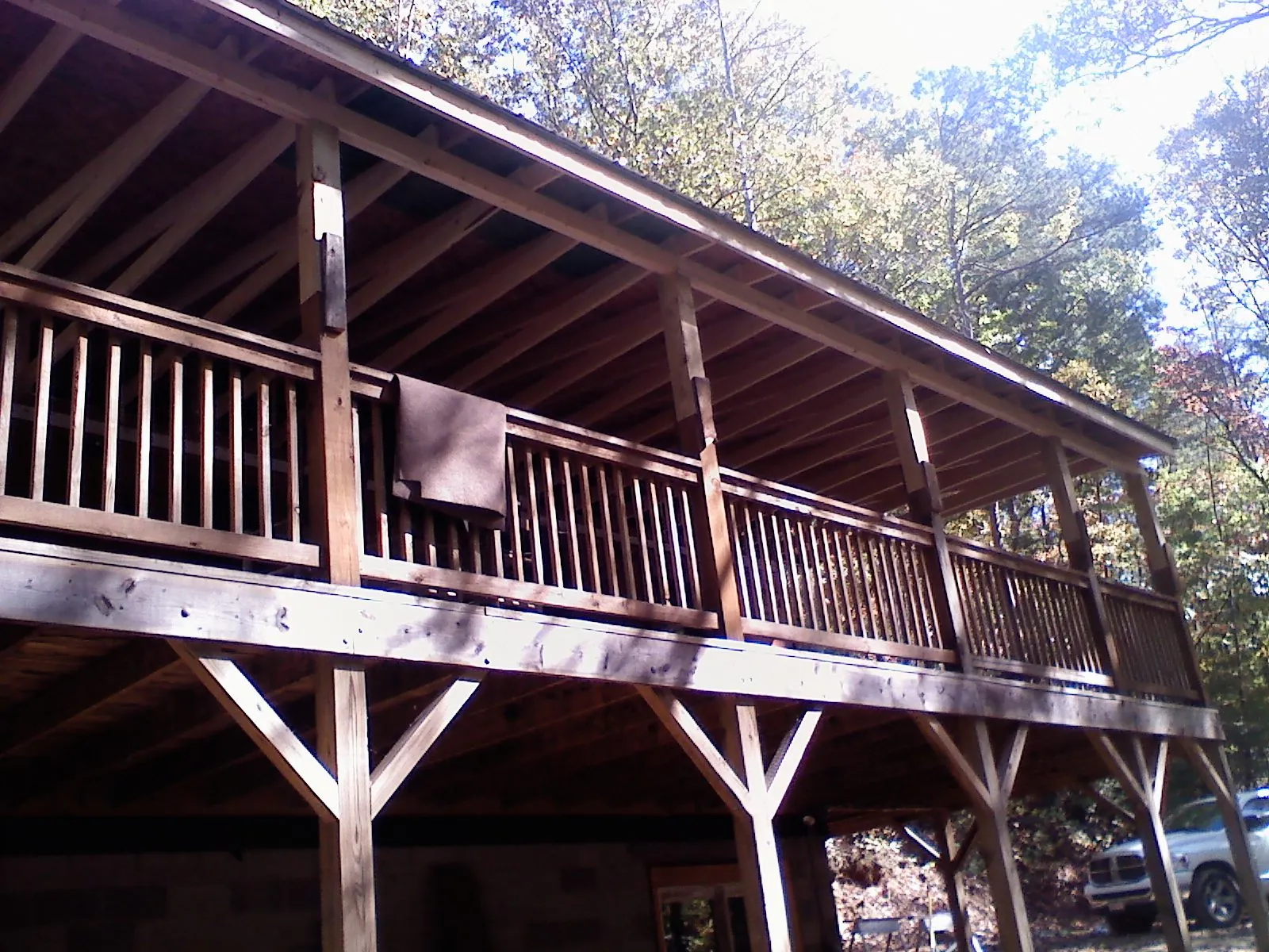 Timber framing under a new elevated porch and deck — Roof Leak Repair in Winterthur by Roofing Brothers